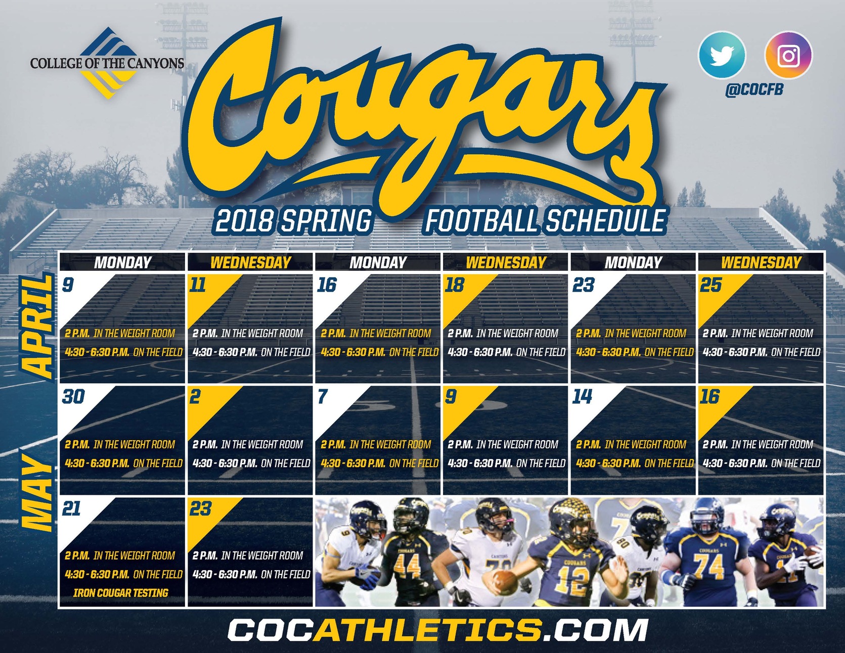 Canyons Football Begins 2018 Spring Practice Schedule