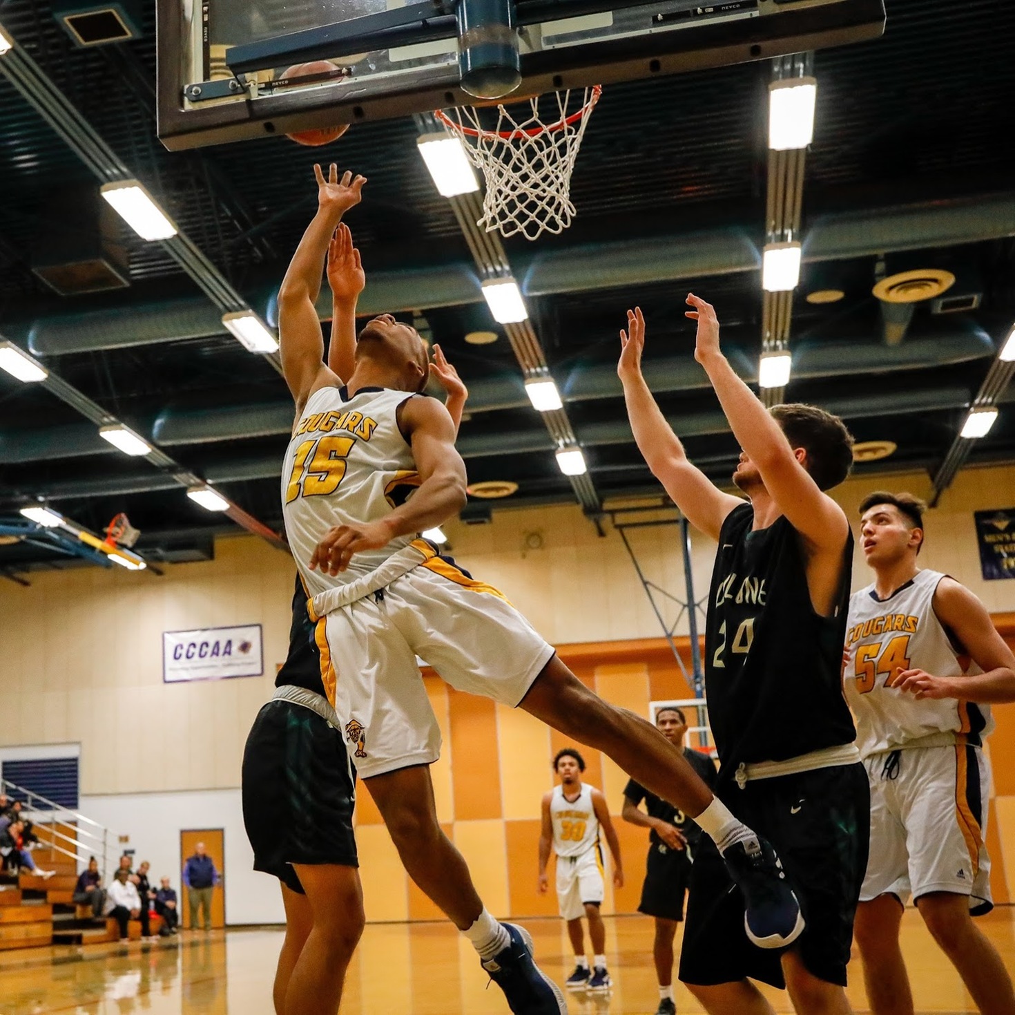 COC men's basketball vs. Ohlone College on Dec. 28, 2018 in the Cougar Cage.