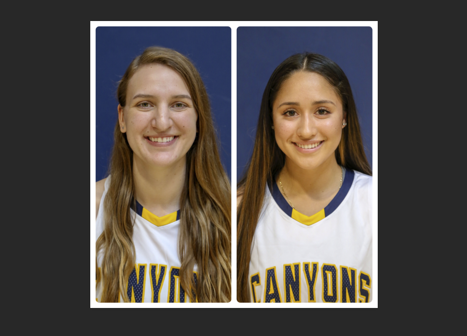 College of the Canyons sophomores Shauna Van Grinsven and Alexis Orellana have been named to the 2018-19 California Community College Women’s Basketball Coaches Association (CCCWBCA) Academic All-State Team.