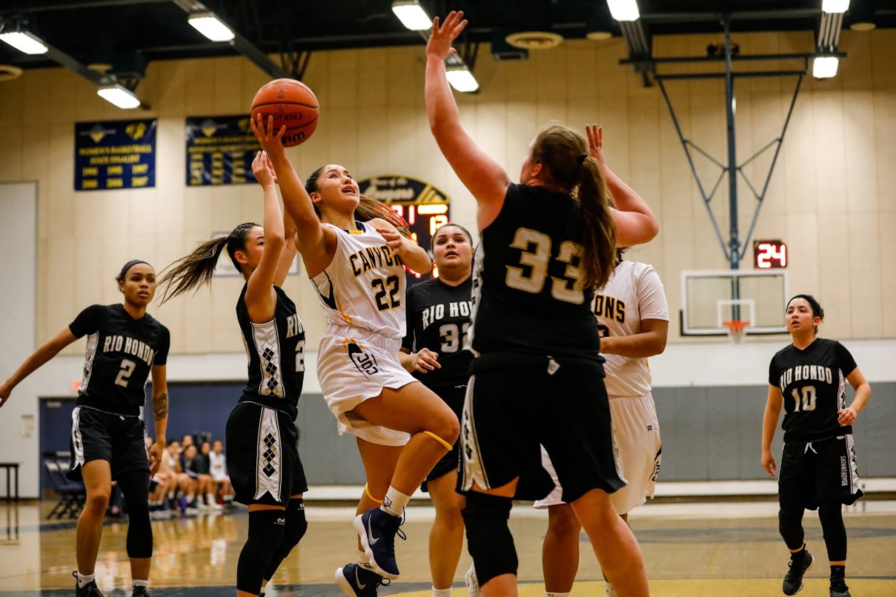 College of the Canyons (13-7) was led by sophomore guard Alexis Orellana who finished with a game-high 26 points including 10 in the overtime period. Jacob Velarde / COC Sports Information.