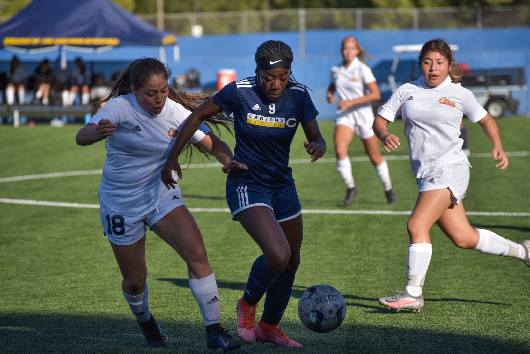 College of the Canyons remains unbeaten vs. Western State Conference (WSC), South Division opponents after downing Citrus College 4-0 on Friday. The Cougars received a pair of goals from freshman Rebekah Brooks (9) to help lead the way. — Mari Kneisel/COC Sports Information