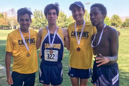 The College of the Canyons men's cross country team had four runners finish in the top-25 at the annual Bakersfield College Invitational on Friday, Sept. 21, 2018. Lindie Kane/COC Sports Information.