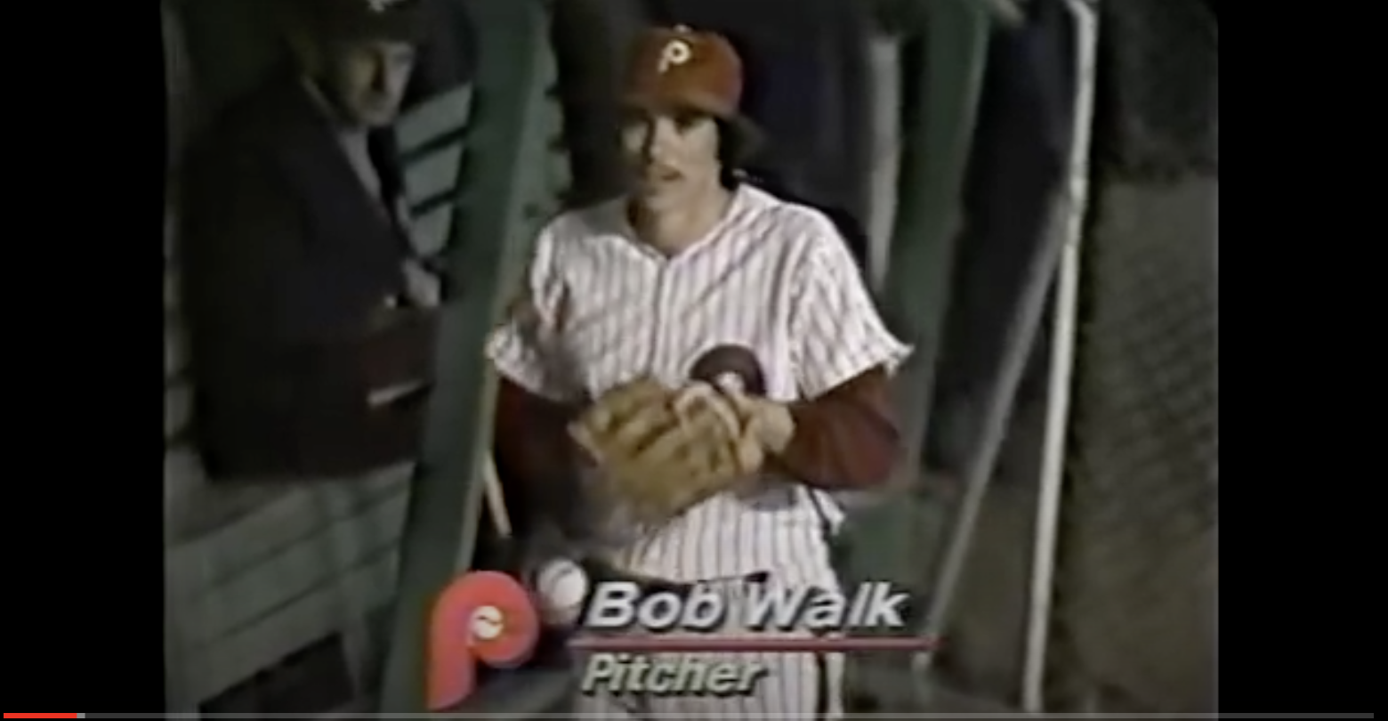 Philadelphia Phillies pitcher Bob Walk during Game 1 of 1980 World Series.