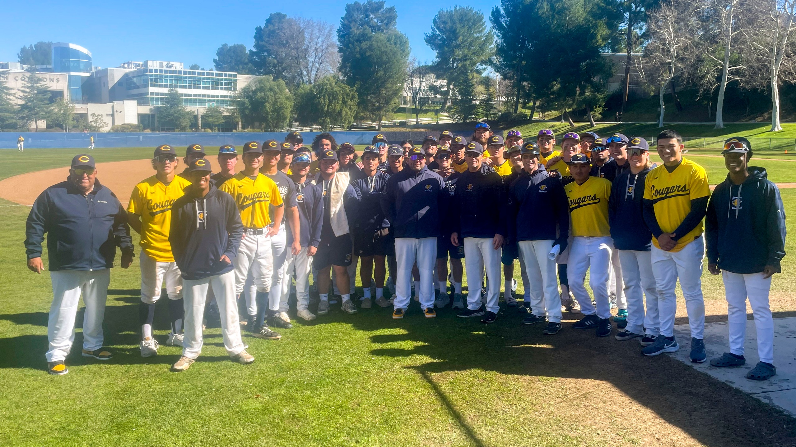 College of the Canyons baseball team photo after the game vs. Cosumnes River College on Saturday, Feb. 10.