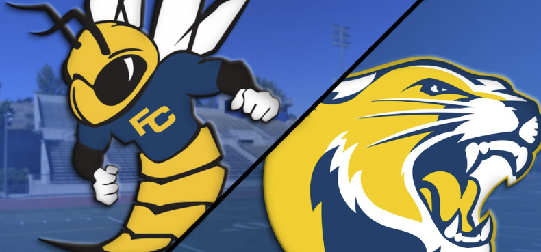 College of the Canyons football vs. Fullerton College logo graphic.