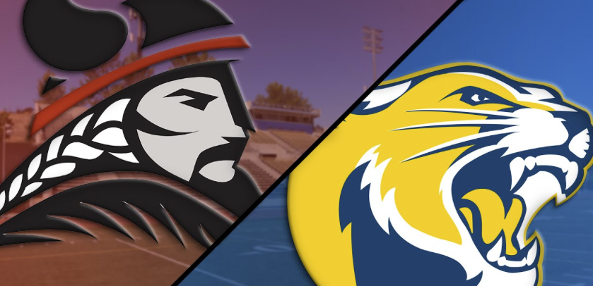 College of the Canyons vs. Long Beach City College promotional logo graphic.