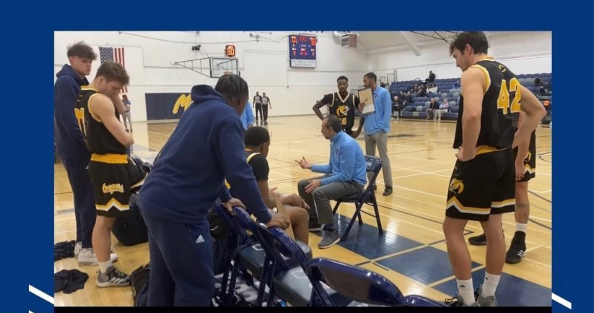 Stock photo of College of the Canyons men's basketball at San Diego Mesa College on Dec. 1, 2023.