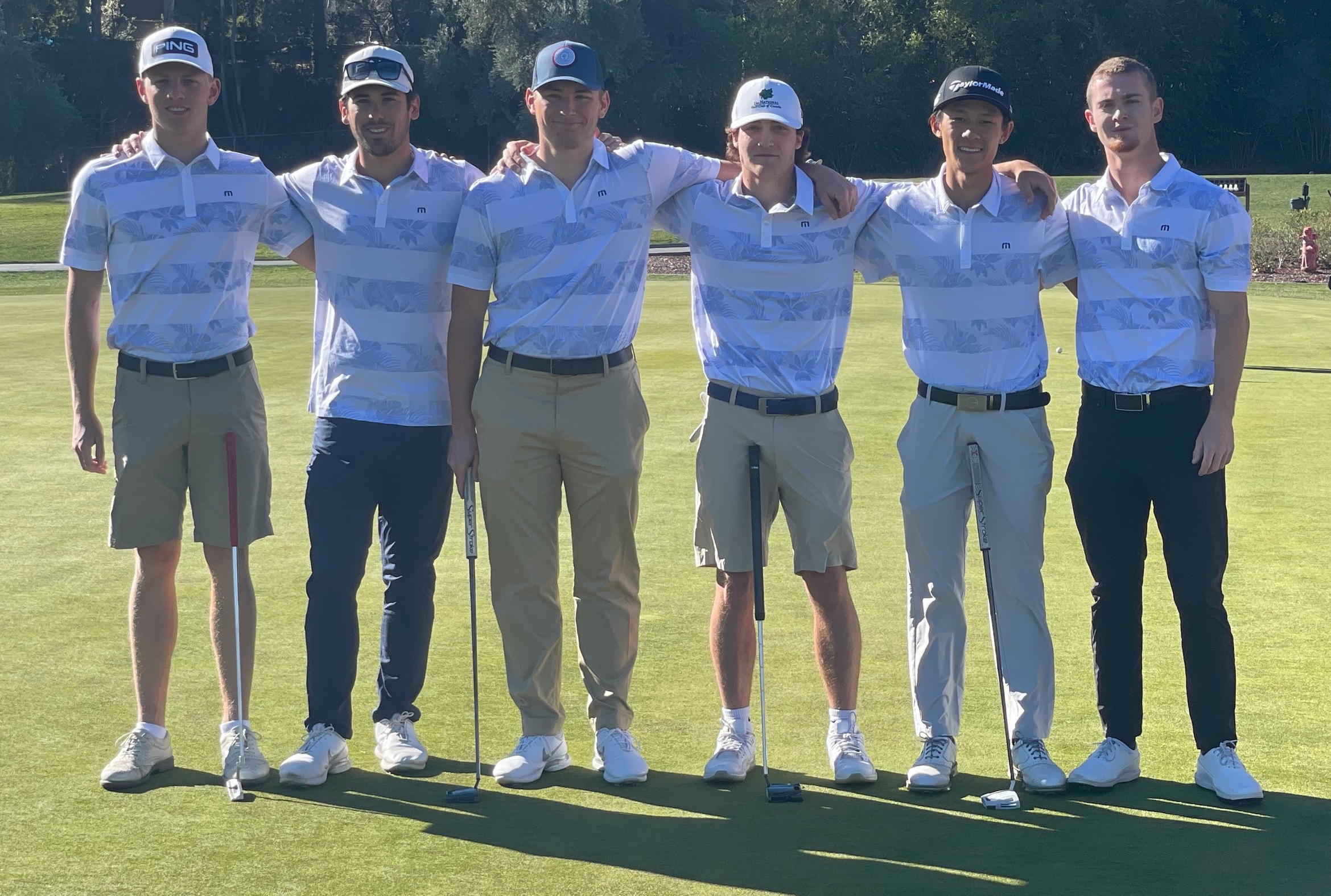 College of the Canyons men's golf lineup for tournament on Feb. 7, 2022.