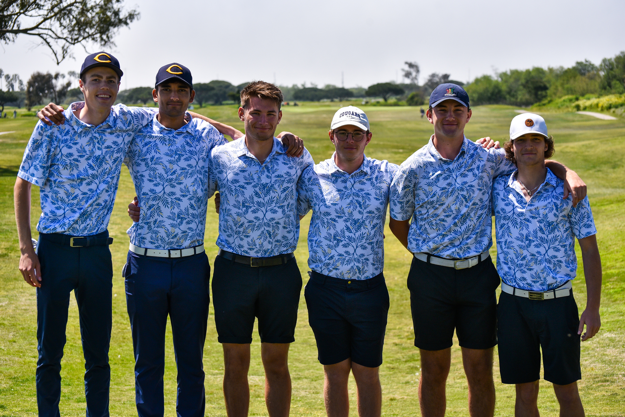 College of the Canyons men's golf team photo from April 10, 2023 at Olives Links golf course.