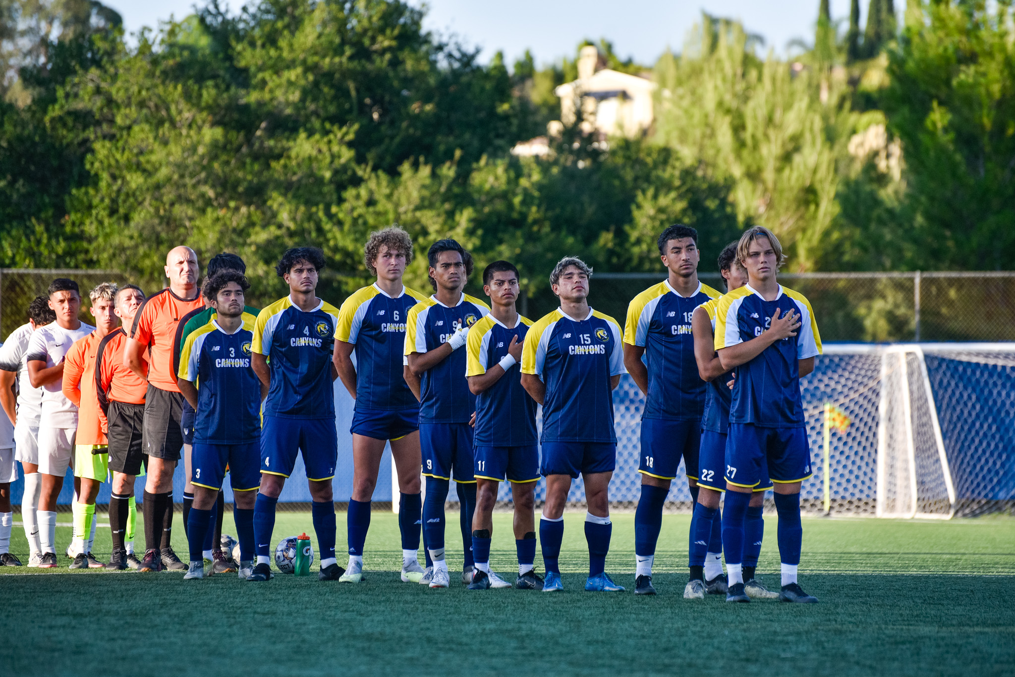 College of the Canyons men's soccer team photo from the game vs. Fresno City College on Sept. 12, 2023.