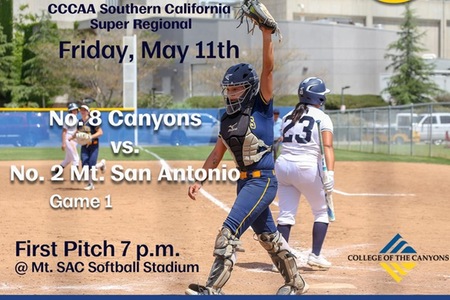 No. 8 Canyons to Take On No. 2 Mt. SAC in SoCal Super Regional