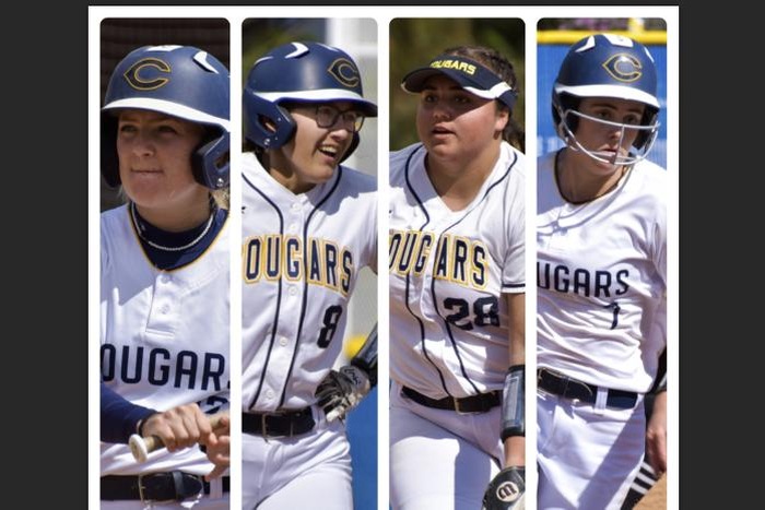 College of the Canyons softball stock image collage.