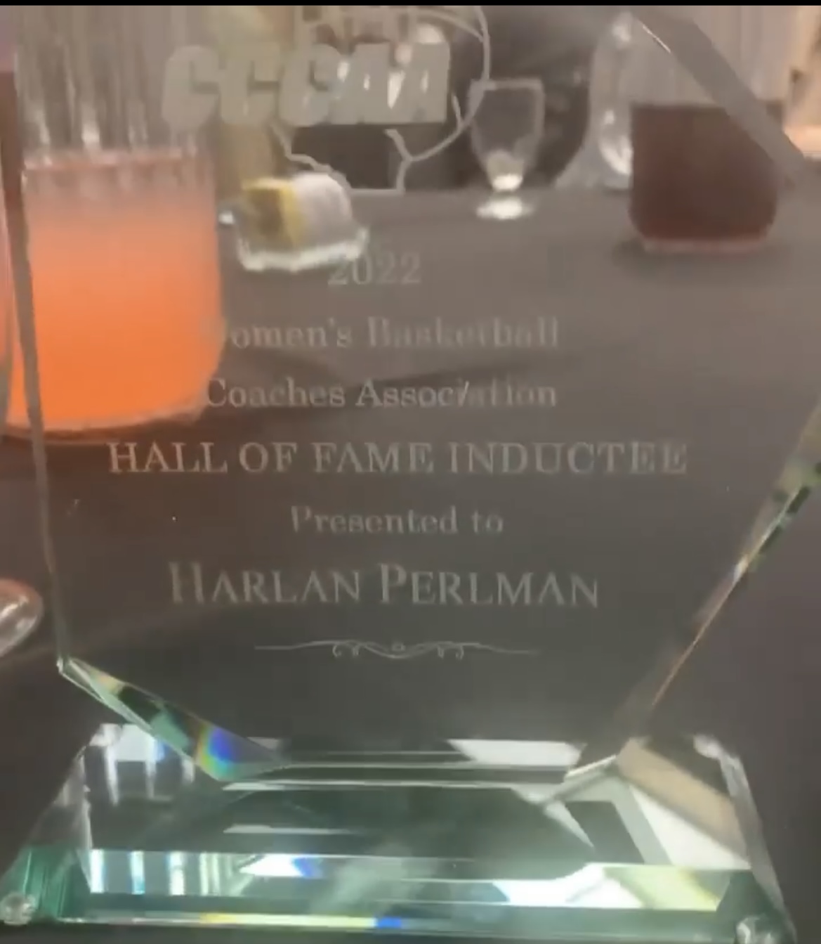 Harlan Perlman CCCWBCA Award plaque.