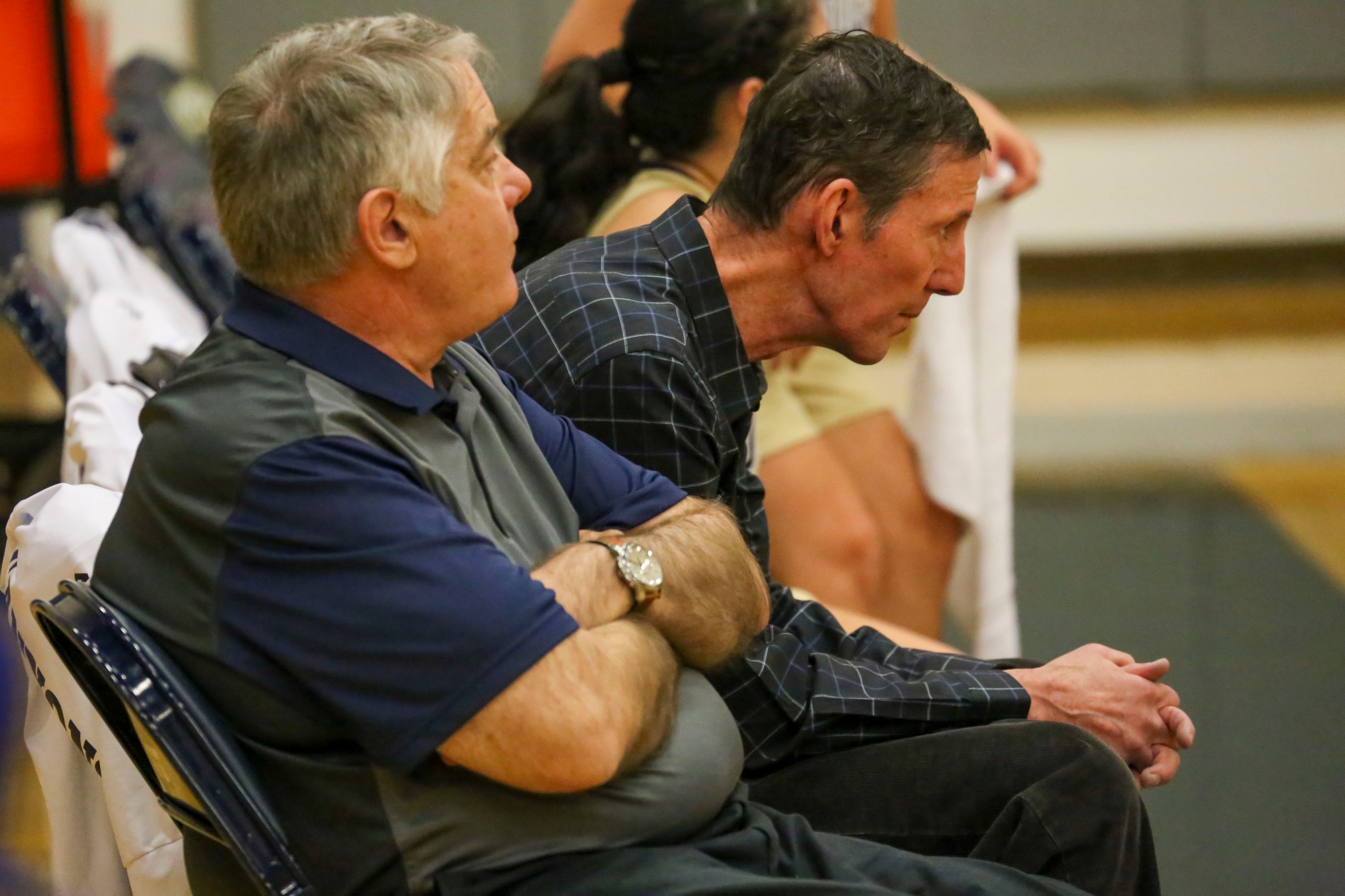 Long time College of the Canyons women's basketball assistant coach Harlan Perlman (center), revered as the program’s ‘heart and soul’ helped the Lady Cougars to 16 Western State Conference (WSC) championships and 23 postseason appearances during his tenure as former head coach Greg Herrick's (pictured left) top assistant. Perlman passed away earlier this week at the age of 68. —Jesse Muñoz/COC Sports Information Director   