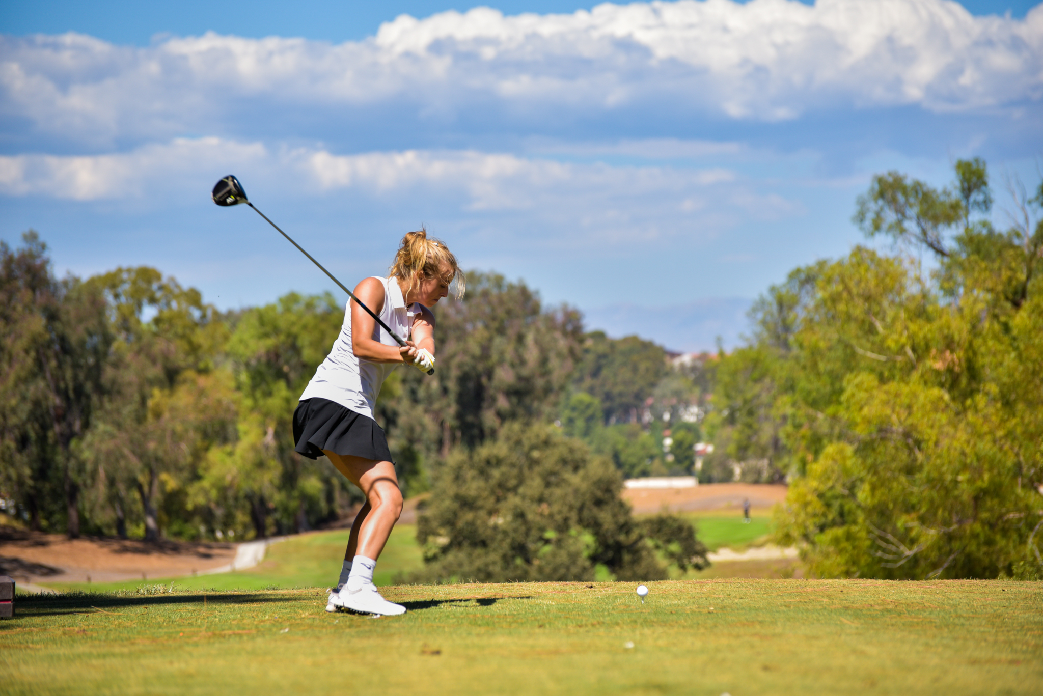 Stock action image of College of the Canyons women's golf student-athlete Flora Peugnet.
