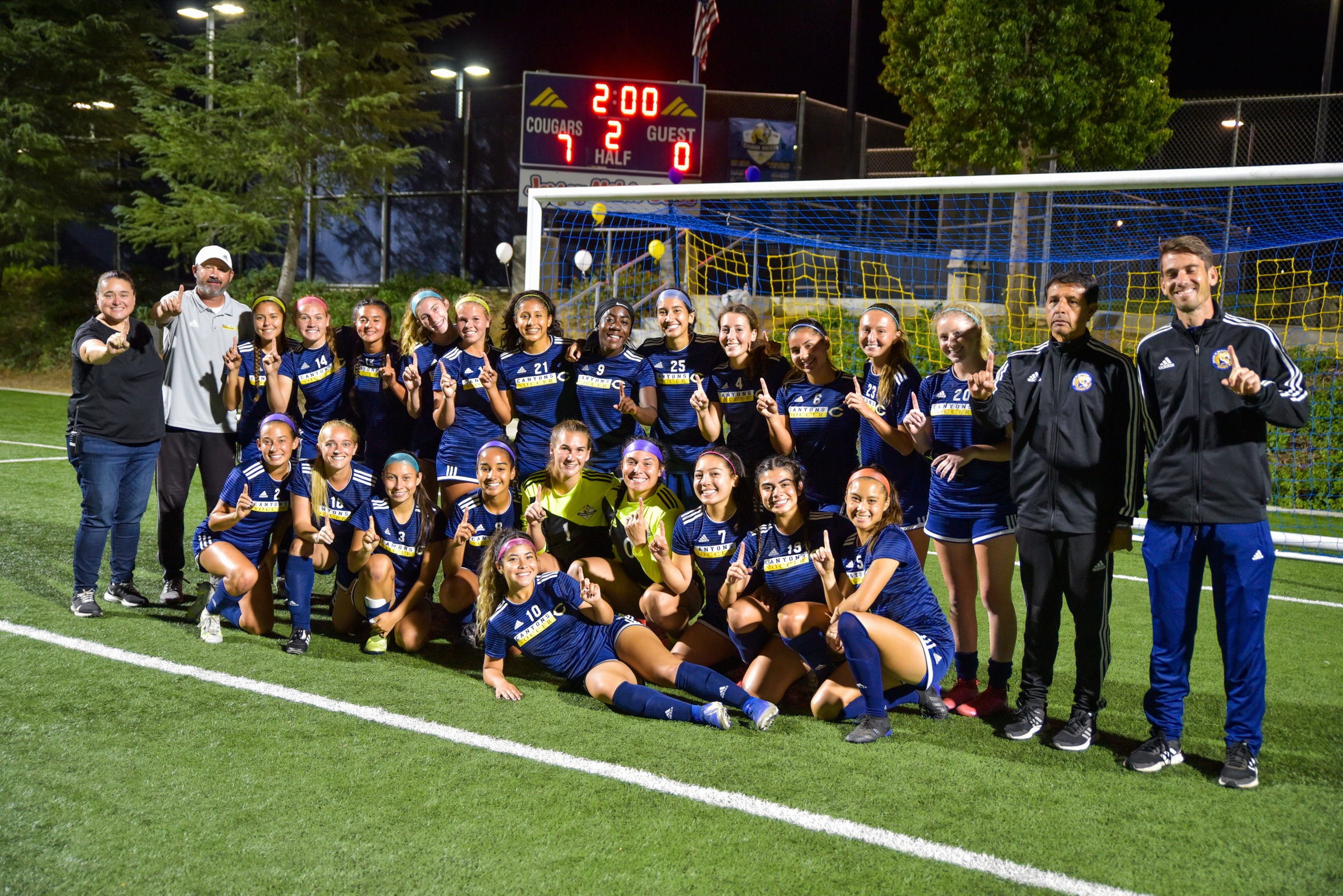 College of the Canyons clinched the 2021 Western State Conference (WSC), South Division championship with a 7-0 victory over West L.A. College during 'Sophomore Night' last Friday. The title was the program's 12th overall and first since 2017. — Mari Kneisel/COC Sports Information