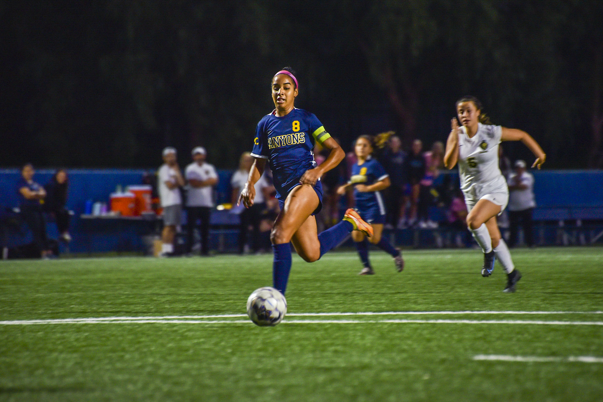 College of the Canyons sophomore Lauryn Bailey (8) has been named a a California Community College Soccer Coaches Association (CCCSCA) All-State and All-SoCal Region First-Team selection in addition to earning Western State Conference (WSC), South Division Offensive Player of the Year honors, after finishing the season with 15 goals and seven assists. Bailey is the ninth conference player of the year in program history. — Mari Kneisel/COC Sports Information