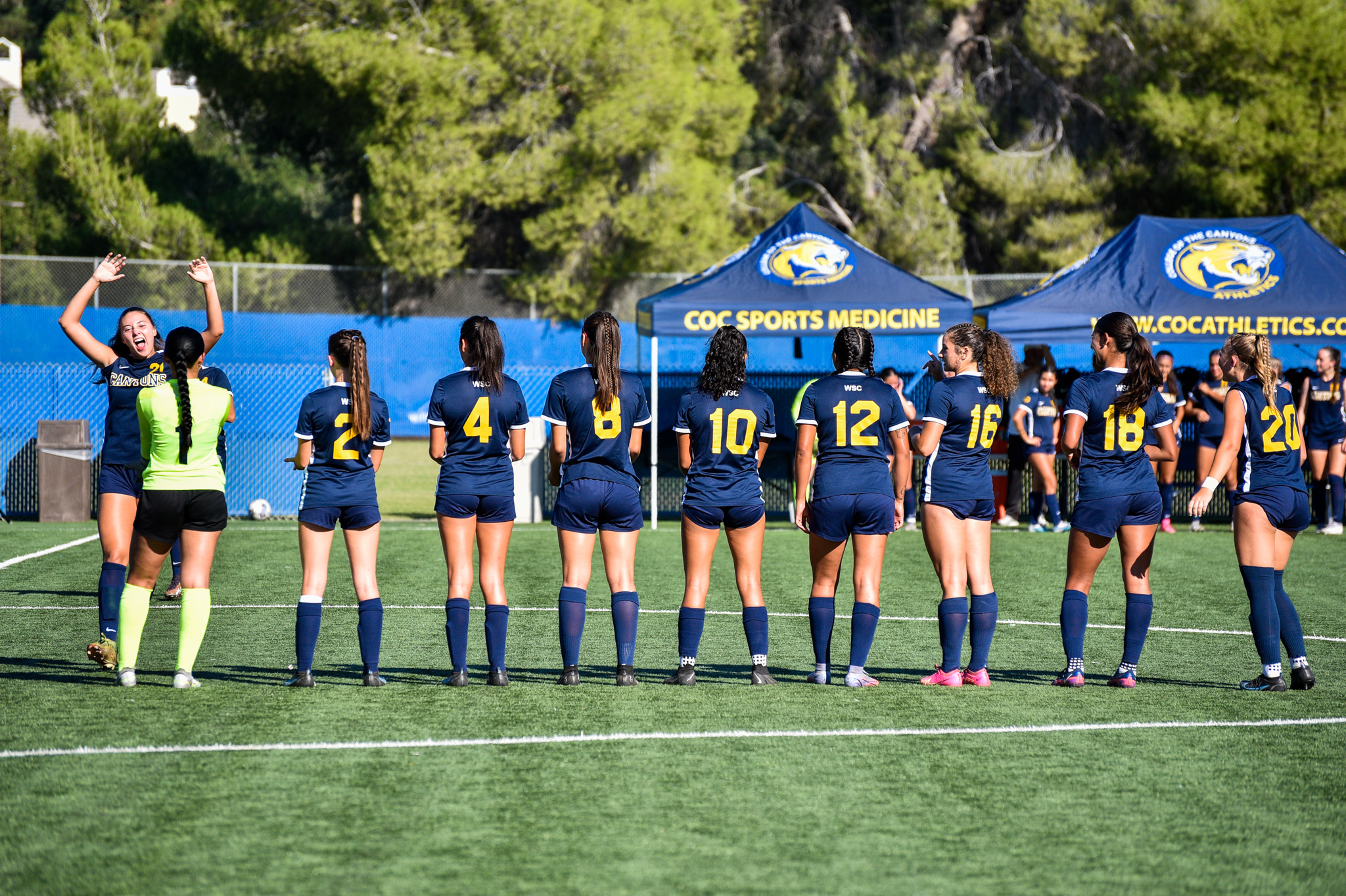 Stock image of College of the Canyons women's soccer team.