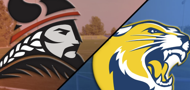 College of the Canyons vs. Long Beach City College logo graphic.
