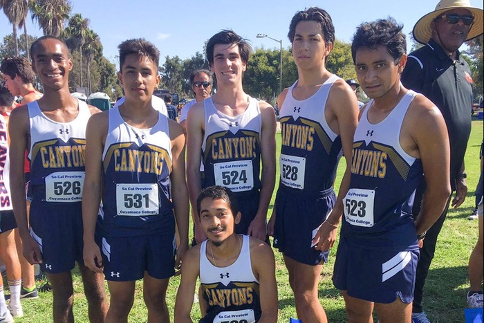 COC men's cross country team at the CCCAA SoCal Preview on Sept. 13, 2019.
