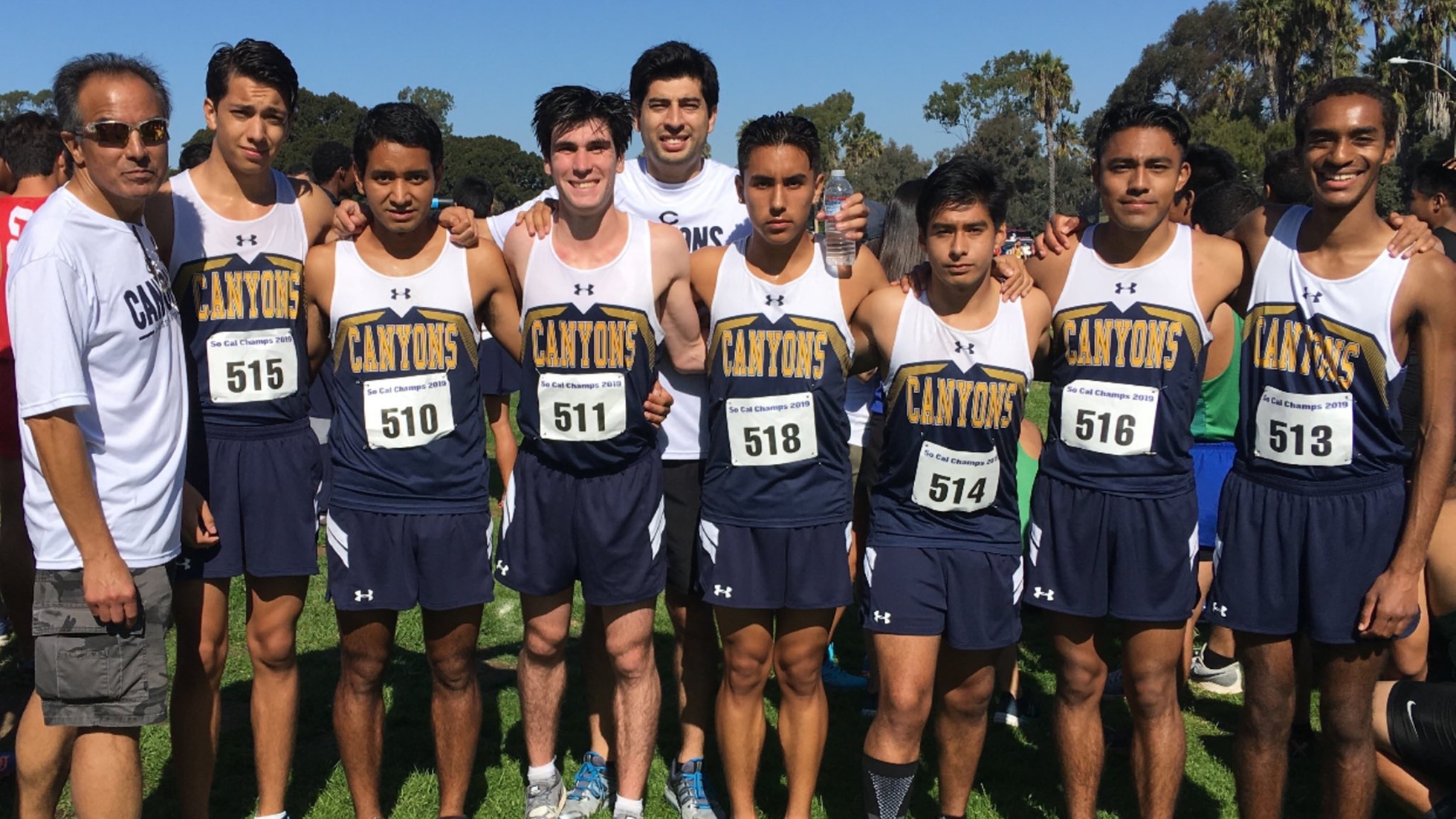 COC men's cross country team at 2019 CCCAA SoCal Regional Championships on Nov. 8, 2019.