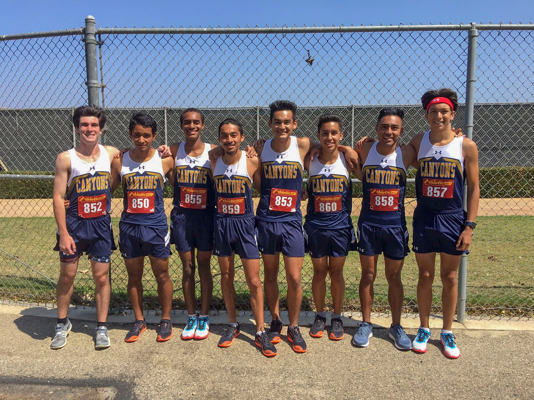 College of the Canyons men's cross country team at Oxnard Invitational on Aug. 23, 2019.