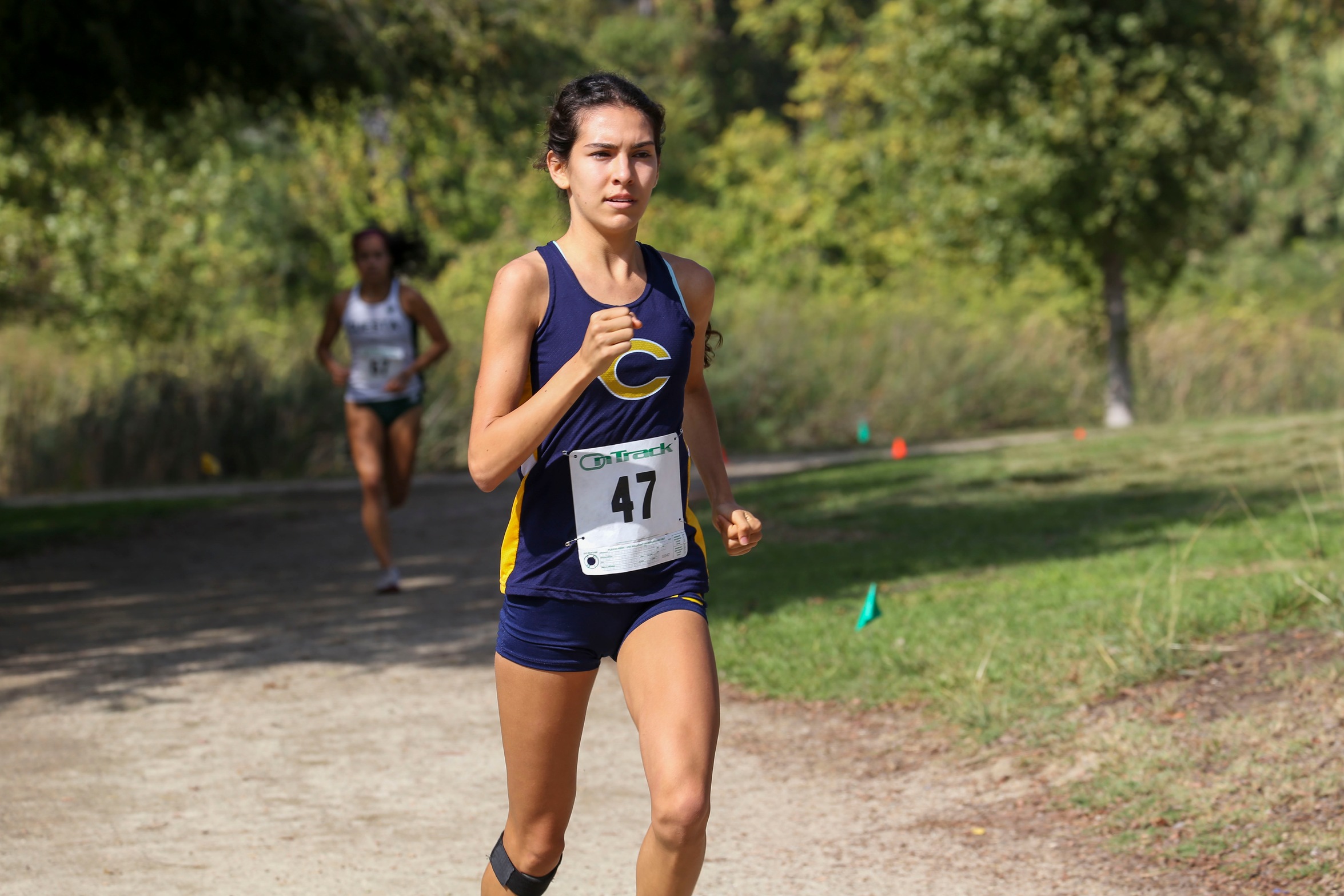 College of the Canyons freshman Danielle Salcedo, pictured here at the Western State Conference (WSC) Championships, continued her undefeated campaign on Friday, posting a time of 17:55.1 to win the CCCAA Southern California Regional Championship. — Jesse Muñoz/COC Sports Information Director
