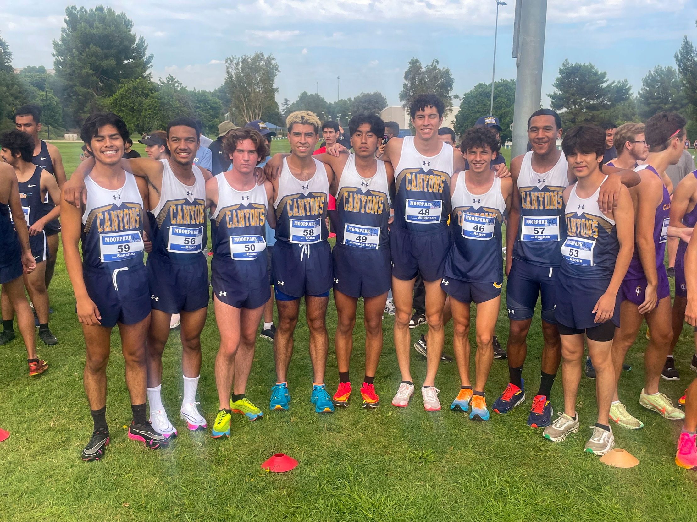 College of the Canyons men's cross country team at Moorpark College Invitational on Sept. 1, 2023.