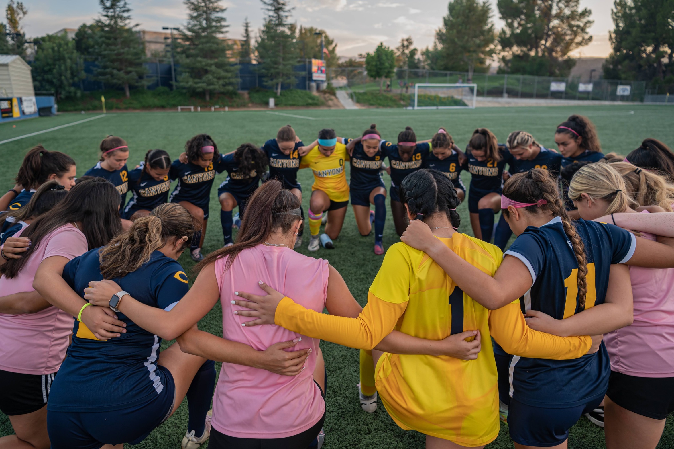 College of the Canyons women's soccer team stock image.