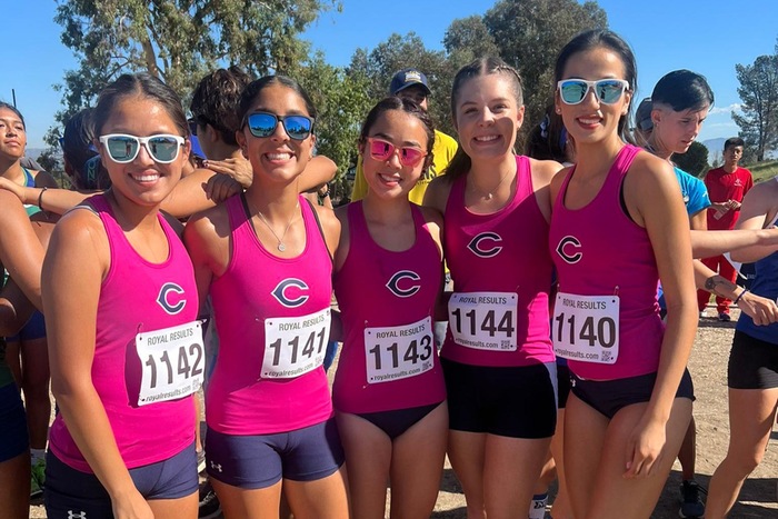 Stock group shot image of College of the Canyons women's cross country at WSC Championships on Oct. 20, 2023.